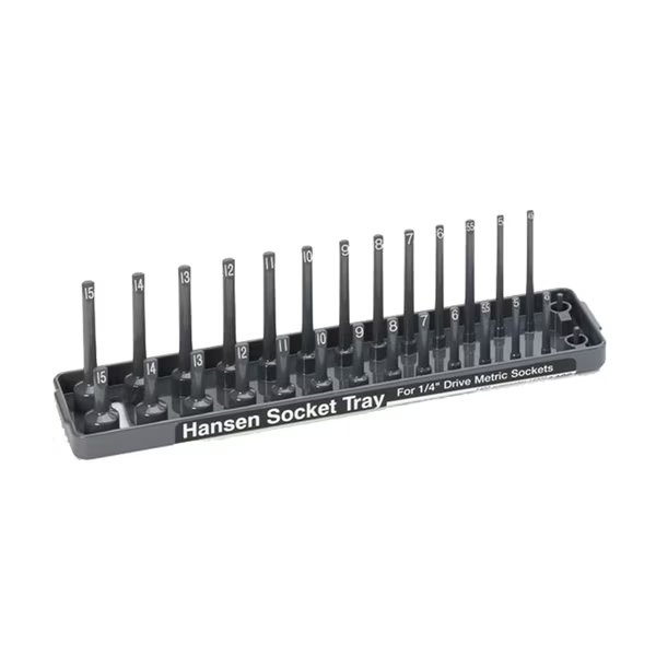 1/4 in. Drive Metric Socket Holder, Gray, Hansen Global, Mfr#: 1402